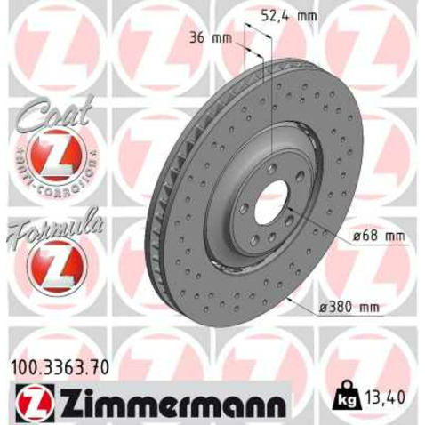 Tarcza hamulcowa ZIMMERMANN 100.3363.70