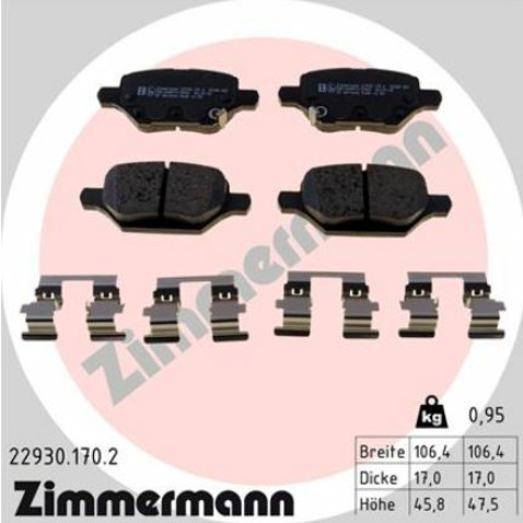 Klocki hamulcowe - komplet ZIMMERMANN 22930.170.2