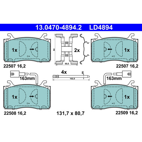 Klocki hamulcowe - komplet ATE 13.0470-4894.2