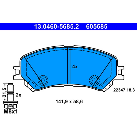 Klocki hamulcowe - komplet ATE 13.0460-5685.2