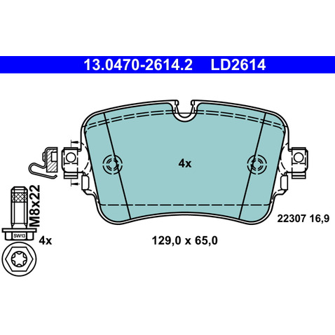 Klocki hamulcowe - komplet ATE 13.0470-2614.2