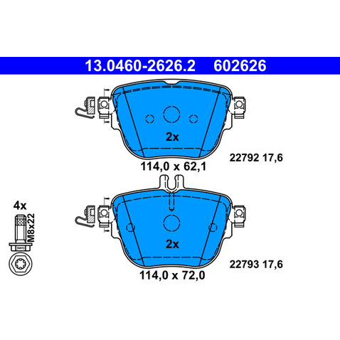 Klocki hamulcowe - komplet ATE 13.0460-2626.2