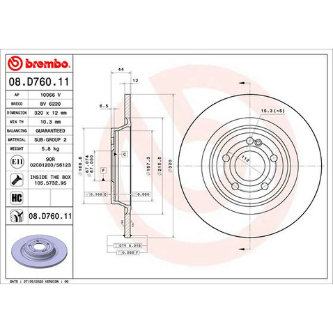 Tarcza hamulcowa BREMBO 08.D760.11