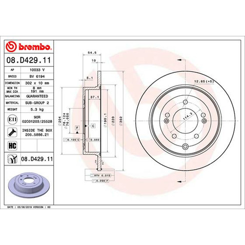 Tarcza hamulcowa BREMBO 08.D429.11