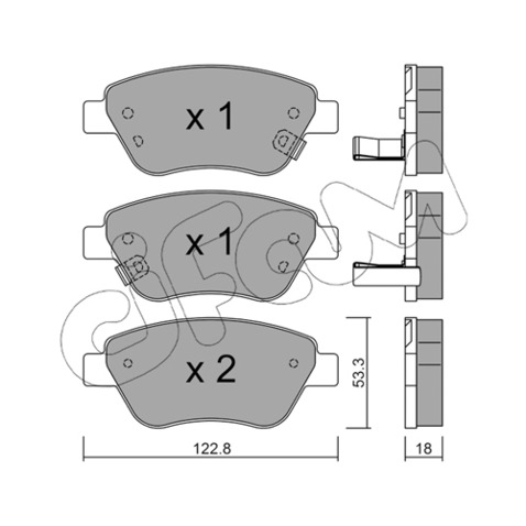 Klocki hamulcowe - komplet CIFAM 822-321-4
