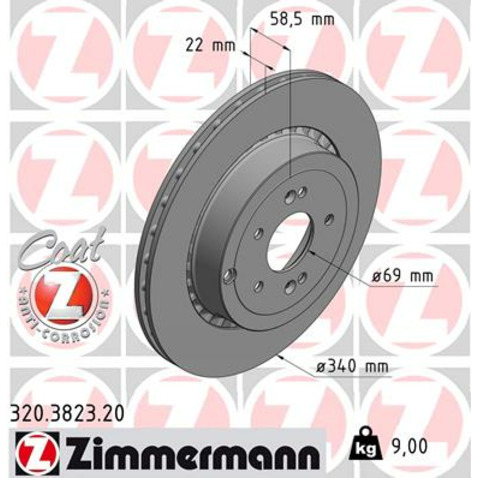 Tarcza hamulcowa ZIMMERMANN 320.3823.20