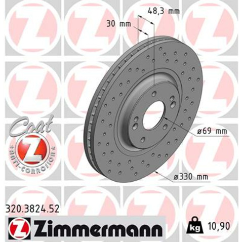 Tarcza hamulcowa ZIMMERMANN 320.3824.52