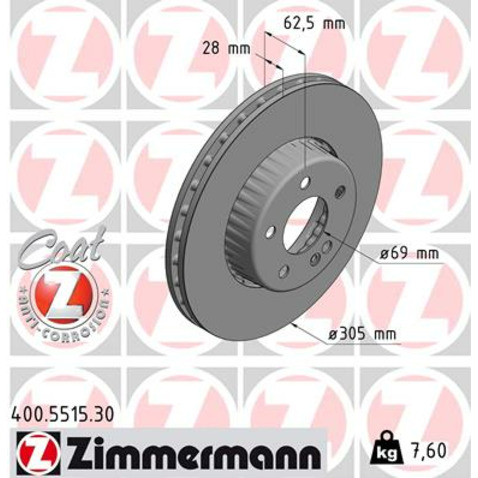 Tarcza hamulcowa ZIMMERMANN 400.5515.30