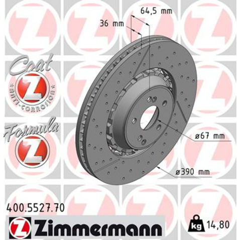 Tarcza hamulcowa ZIMMERMANN 400.5527.70