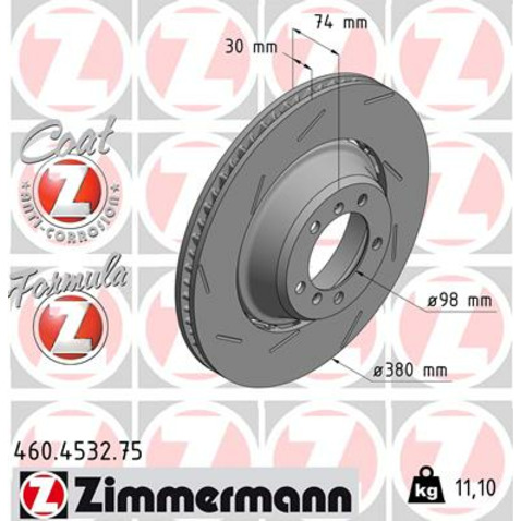 Tarcza hamulcowa ZIMMERMANN 460.4532.75