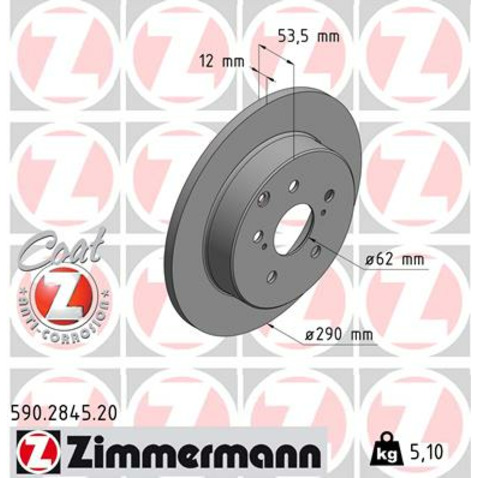 Tarcza hamulcowa ZIMMERMANN 590.2845.20