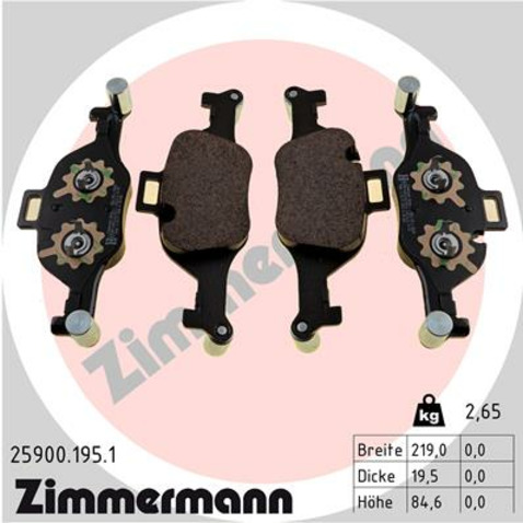 Klocki hamulcowe - komplet ZIMMERMANN 25900.195.1
