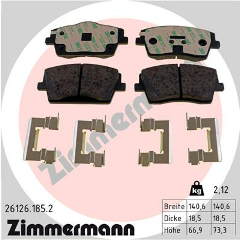 Klocki hamulcowe - komplet ZIMMERMANN 26126.185.2