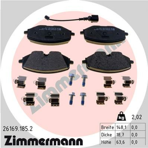 Klocki hamulcowe - komplet ZIMMERMANN 26169.185.2