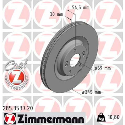 Tarcza hamulcowa ZIMMERMANN 285.3537.20