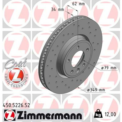 Tarcza hamulcowa ZIMMERMANN 450.5226.52