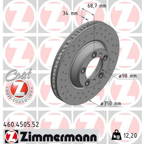 Tarcza hamulcowa ZIMMERMANN 460.4505.52