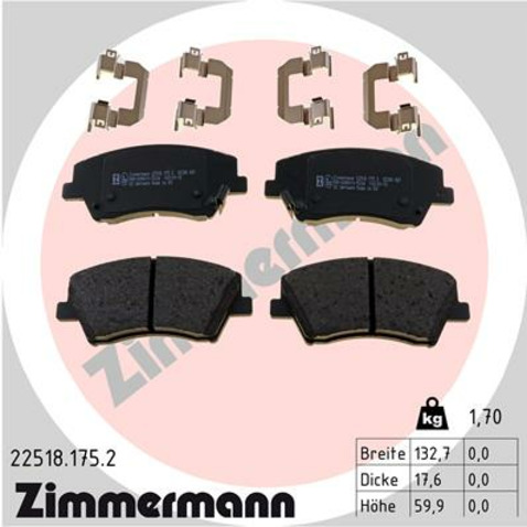Klocki hamulcowe - komplet ZIMMERMANN 22518.175.2