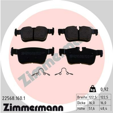 Klocki hamulcowe - komplet ZIMMERMANN 22568.160.1