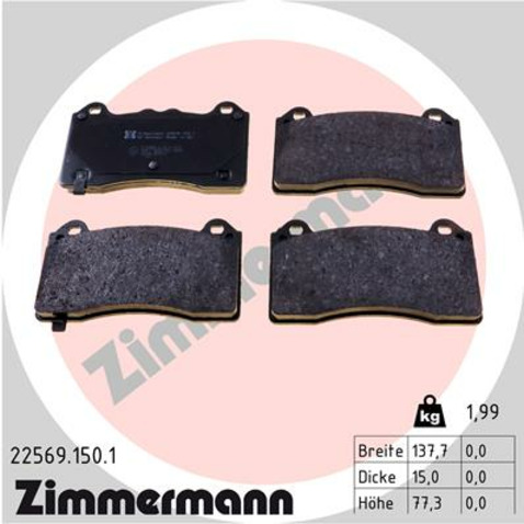 Klocki hamulcowe - komplet ZIMMERMANN 22569.150.1