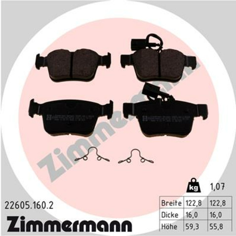 Klocki hamulcowe - komplet ZIMMERMANN 22605.160.2