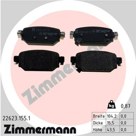 Klocki hamulcowe - komplet ZIMMERMANN 22623.155.1
