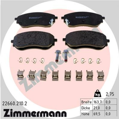 Klocki hamulcowe - komplet ZIMMERMANN 22660.210.2