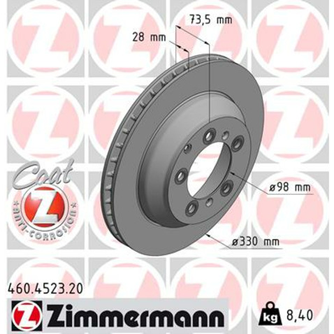 Tarcza hamulcowa ZIMMERMANN 460.4523.20