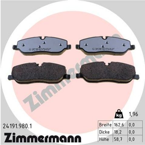 Klocki hamulcowe - komplet ZIMMERMANN 24191.980.1