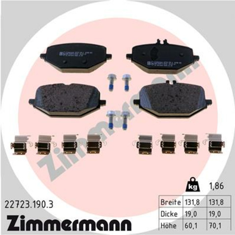 Klocki hamulcowe - komplet ZIMMERMANN 22723.190.3