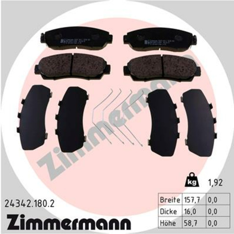 Klocki hamulcowe - komplet ZIMMERMANN 24342.180.2