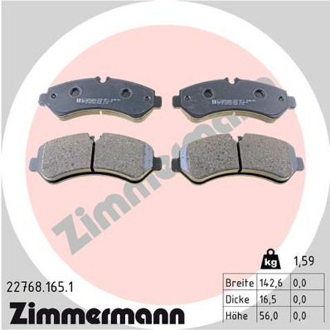 Klocki hamulcowe - komplet ZIMMERMANN 22768.165.1