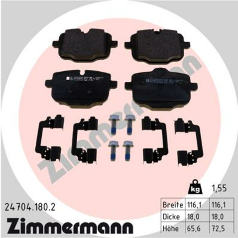 Klocki hamulcowe - komplet ZIMMERMANN 24704.180.2