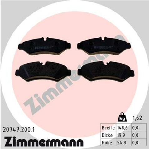 Klocki hamulcowe - komplet ZIMMERMANN 20747.200.1