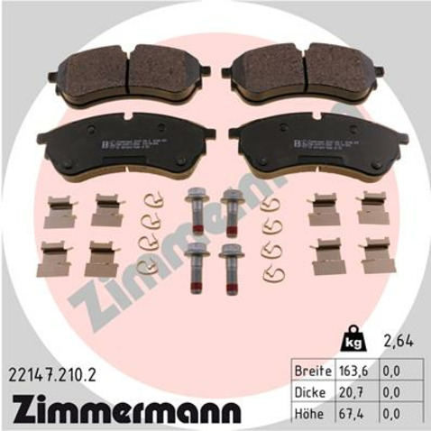 Klocki hamulcowe - komplet ZIMMERMANN 22147.210.2