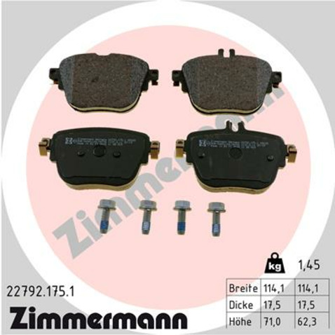 Klocki hamulcowe - komplet ZIMMERMANN 22792.175.1