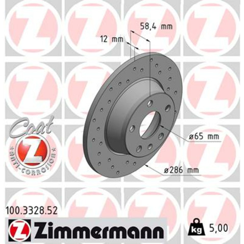 Tarcza hamulcowa ZIMMERMANN 100.3328.52