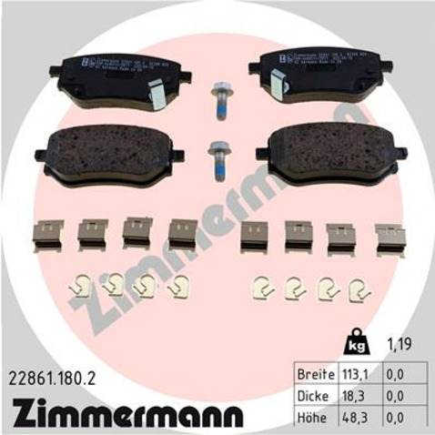 Klocki hamulcowe - komplet ZIMMERMANN 22861.180.2