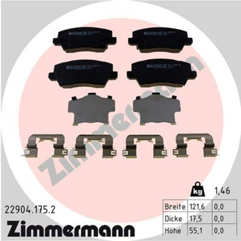 Klocki hamulcowe - komplet ZIMMERMANN 22904.175.2
