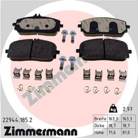 Klocki hamulcowe - komplet ZIMMERMANN 22944.185.2