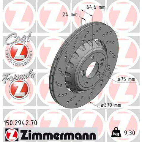 Tarcza hamulcowa ZIMMERMANN 150.2942.70