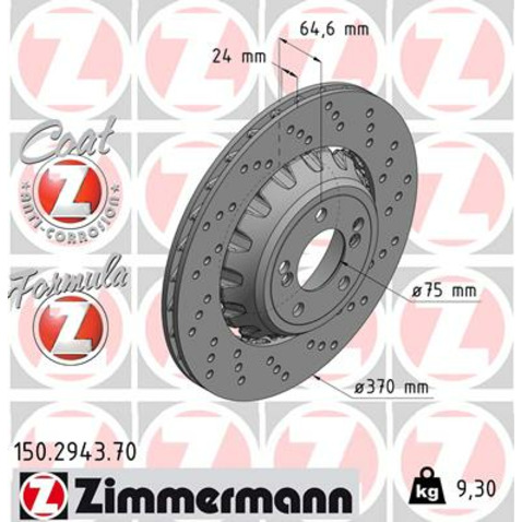 Tarcza hamulcowa ZIMMERMANN 150.2943.70