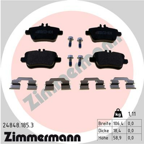 Klocki hamulcowe - komplet ZIMMERMANN 24848.185.3