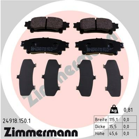 Klocki hamulcowe - komplet ZIMMERMANN 24918.150.1