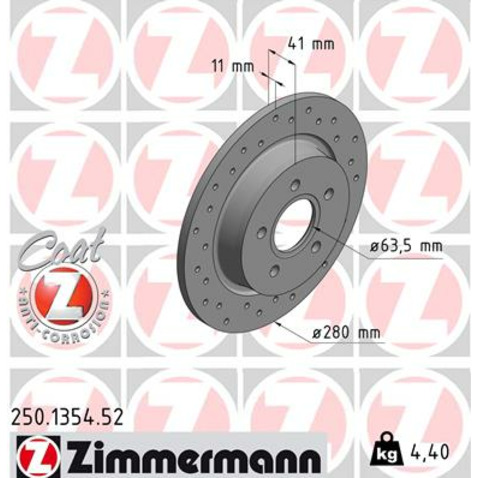 Tarcza hamulcowa ZIMMERMANN 250.1354.52