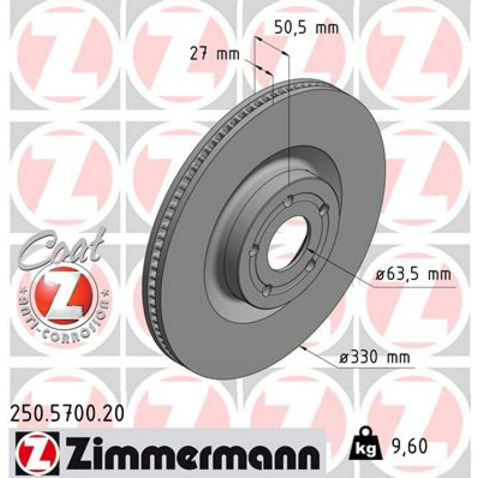 Tarcza hamulcowa ZIMMERMANN 250.5700.20