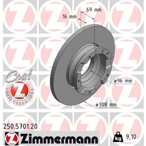 Tarcza hamulcowa ZIMMERMANN 250.5701.20