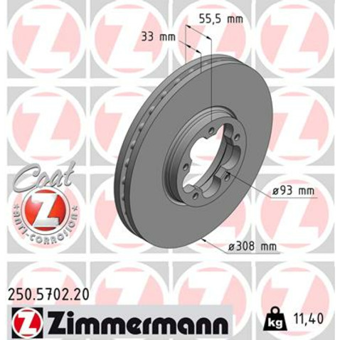 Tarcza hamulcowa ZIMMERMANN 250.5702.20