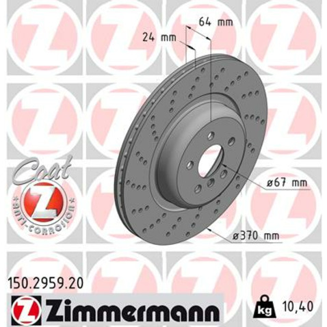 Tarcza hamulcowa ZIMMERMANN 150.2959.20