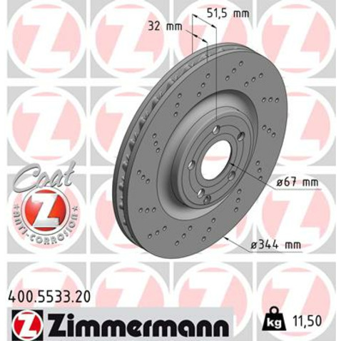 Tarcza hamulcowa ZIMMERMANN 400.5533.20